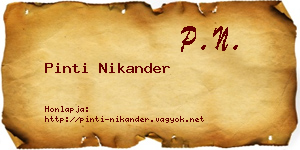 Pinti Nikander névjegykártya