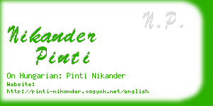 nikander pinti business card
